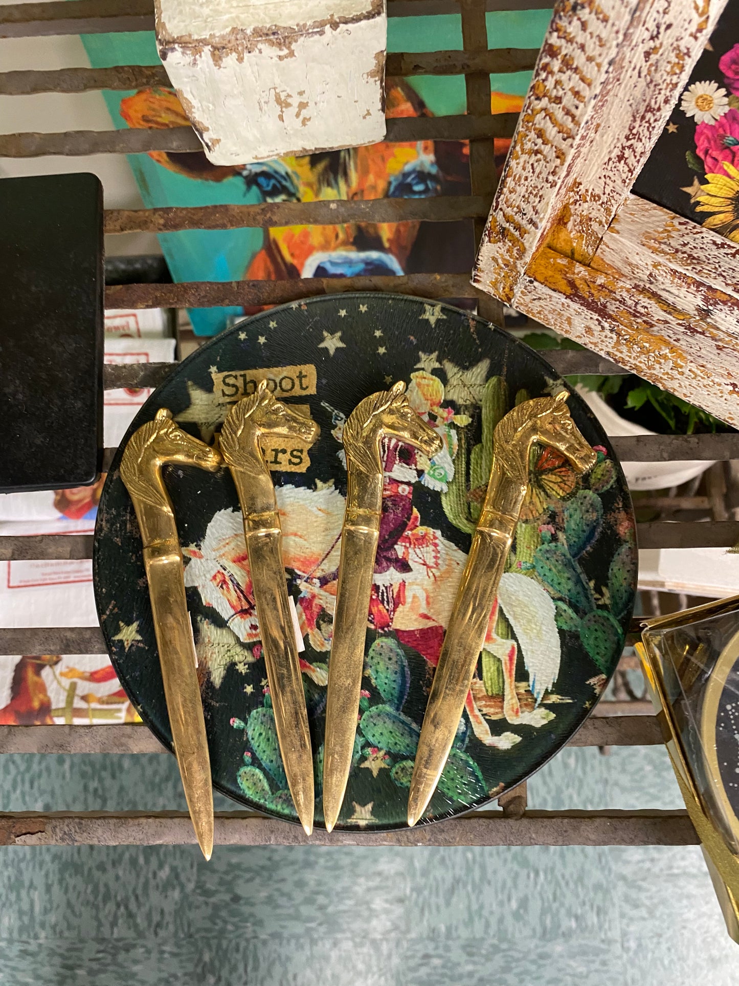 Gold Horse Paperweights