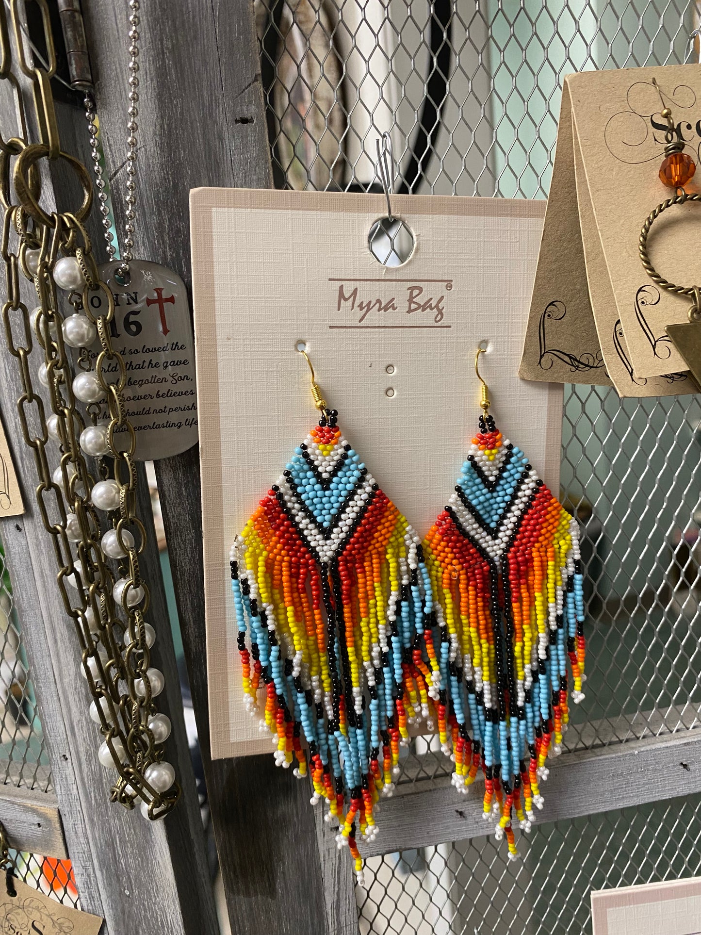 Colorful beaded earrings