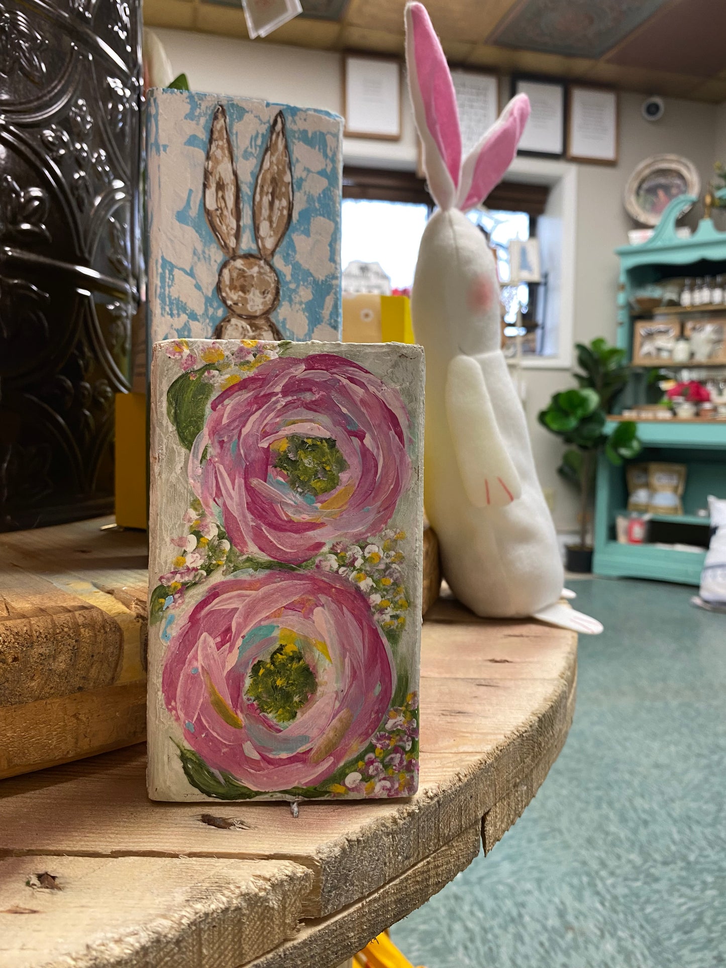 Hand painted rose desk decor
