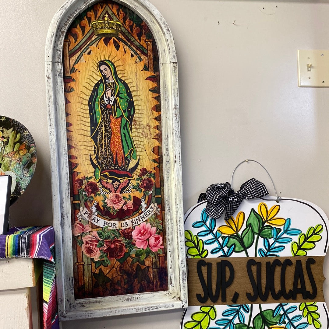 “Pray for us sinners” wall decor