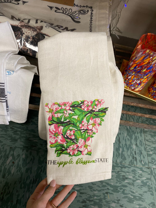 Apple Blossom State Dish Towel